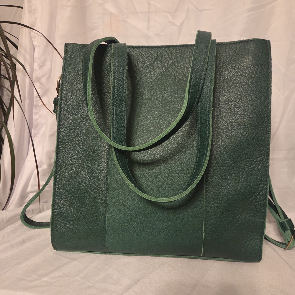 New Portland Leather Large Lola Bag in Forest Green Adjustable Shoulder Strap